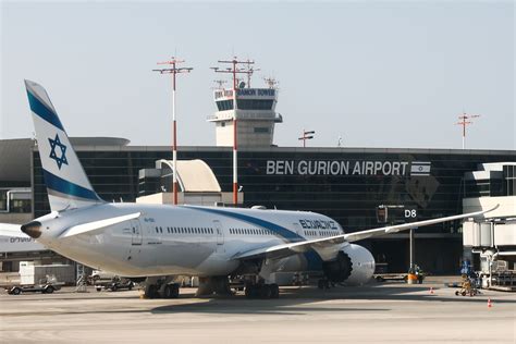 tel aviv skyline with commercial district viewed from plane landing at ben gurion airport