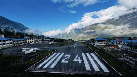tenzing-hillary airport lukla helicopter preparing for high-altitude flight
