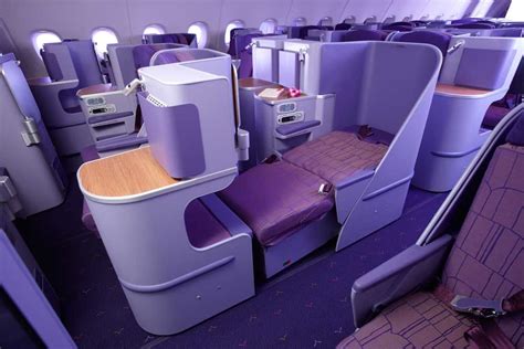 Thai Airways Airbus A380 cabin interior with Royal Silk business class seats