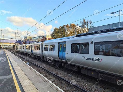 Thameslink train departing from West Hampstead station