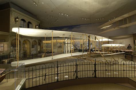 The original 1903 Wright Flyer on display at the Smithsonian National Air and Space Museum