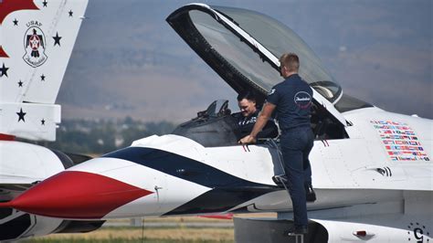 thunderbirds performing aerial stunts over cheyenne frontier days stadium