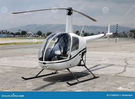 training helicopter parked at civilian pilot academy ramp