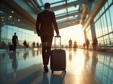Traveler confidently walking through airport terminal with only a sleek carry-on suitcase
