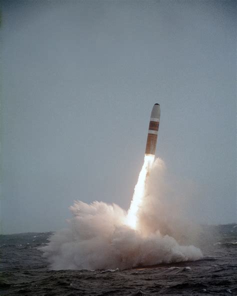 Trident missile launch from U.S. Navy Ohio-class submarine off the coast of Washington State