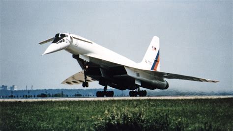 Tupolev Tu-144 supersonic airliner in flight Soviet era