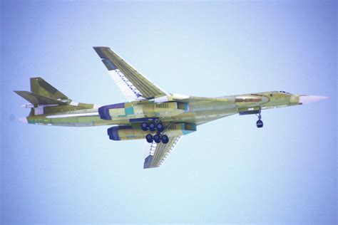 Tupolev Tu-160 Blackjack strategic bomber in flight