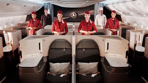 Turkish Airlines business class passengers enjoying lounge dining and VR games