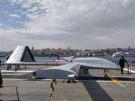 Turkish Bayraktar TB2 drone displayed at international defense expo