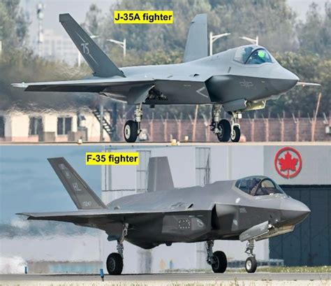 two J-35A fighters silhouetted at dusk on a PLAAF tarmac, signifying operational readiness