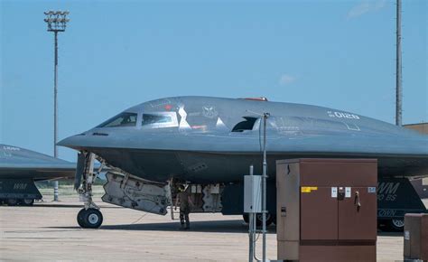 U.S. Air Force B-2 bomber during nighttime strike over suspected enrichment facility