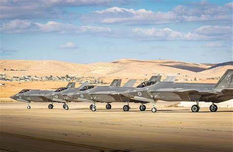 U.S. and Israeli defense officials at F-35I delivery ceremony, Nevatim Airbase, 2022