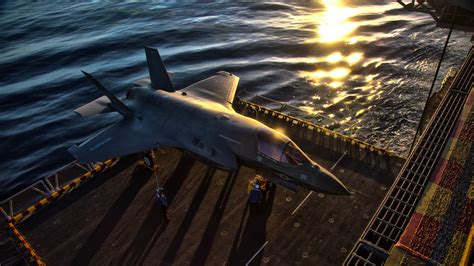 U.S. Marine Corps F-35B vertical takeoff from amphibious assault ship