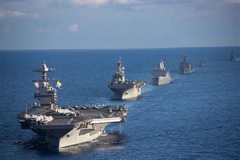 U.S. Navy carrier strike group operating in Pacific waters