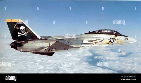 U.S. Navy F-14A “Jolly Rogers” of VF-84 squadron, 1980s cold war air intercept