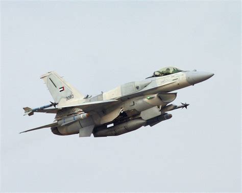 UAE Air Force F-16 Block 60 Desert Falcon armed with air-to-air missiles during patrol mission