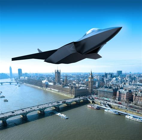 uk defense secretary visiting bae systems facility with tempests concept mockup