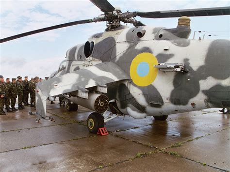 Ukrainian Mi-24V Hind with “Ghost” nose art and field-applied camouflage