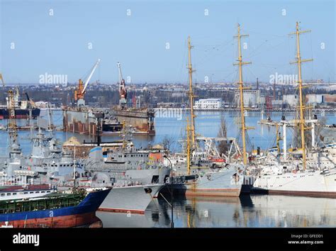 Ukrainian naval vessel near Odessa port in the Black Sea during heightened tensions