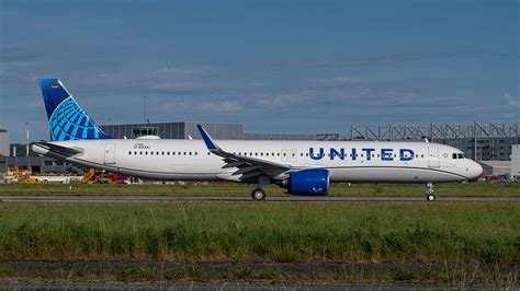 United Airlines Airbus A321XLR aircraft in airport operations