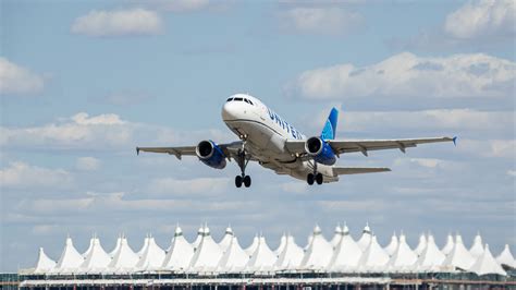 united airlines aircraft at denver international airport terminal