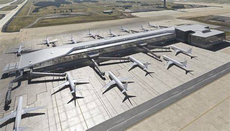 United Airlines aircraft at Washington Dulles International Airport concourse