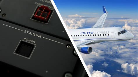 United Airlines aircraft with Starlink branding on fuselage