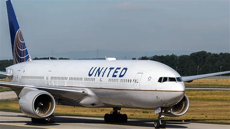 United Airlines Boeing 777-200 stored at desert aircraft facility
