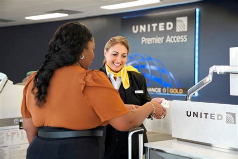 United Airlines Global Services check-in area exclusive signage