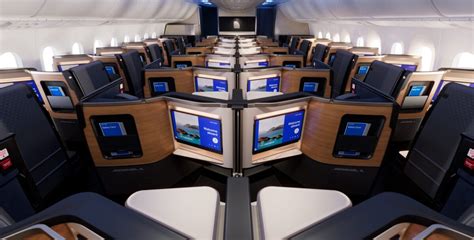 united polaris business class cabin on route to tel aviv