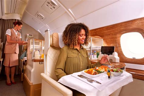 United Polaris inflight dining presentation with multiple courses