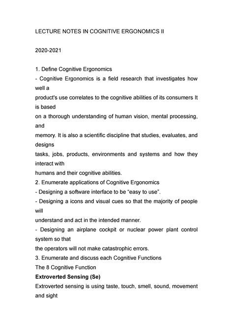 university professor lecturing on cognitive ergonomics in psychology department