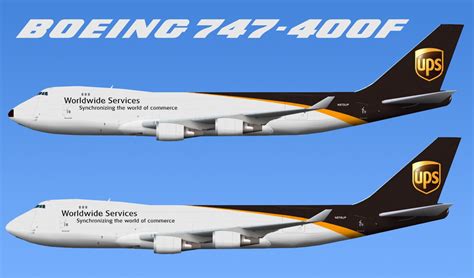 UPS Airlines Boeing 747-400F freighter loading cargo through nose door