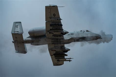 US A-10 Warthog firing GAU-8 cannon at maritime targets in Strait of Hormuz