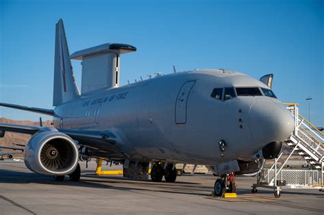 US Air Force E-7 Wedgetail taxiing before a joint NATO surveillance exercise