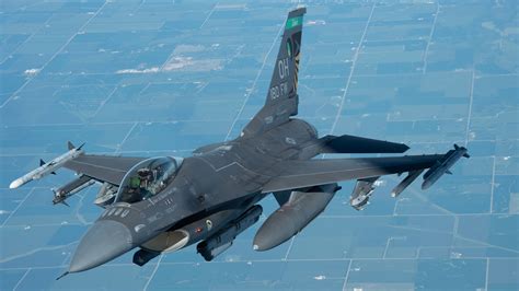 US Air Force F-16 Fighting Falcon equipped with Automatic Ground Collision Avoidance System technology