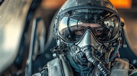 US Air Force pilot preparing for flight gear helmet oxygen mask runway
