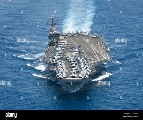US Navy nuclear aircraft carrier strike group underway in Pacific Ocean