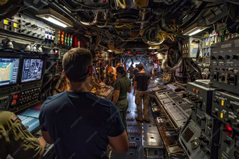 US Navy Vice Admiral visiting aircraft carrier command center during flight operations