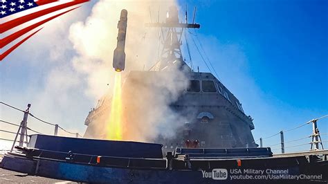 USS Charleston launches Hellfire missile during naval exercise in Pacific theater