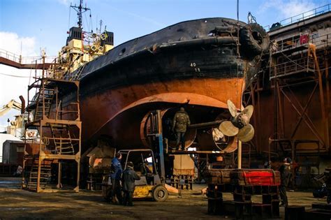 USS Florida in dry dock during final maintenance period before decommissioning
