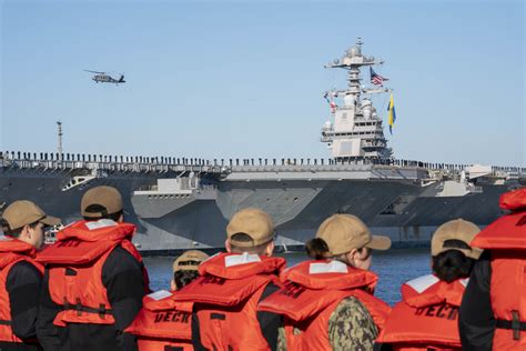 USS Gerald R. Ford engineering systems and sailors conducting maintenance during deployment