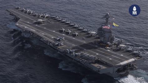 USS Gerald R Ford flight deck high tempo operations multiple aircraft launch sequence