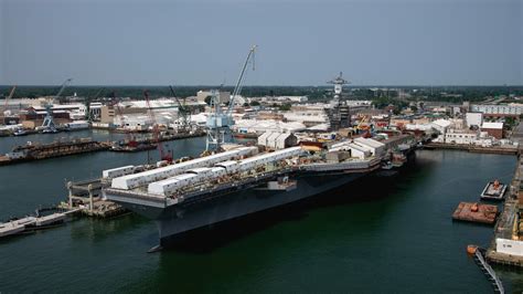 USS John F Kennedy CVN-79 Ford-class aircraft carrier under construction at Newport News