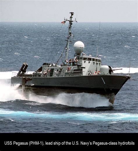 USS Pegasus hydrofoil at high speed, 1982