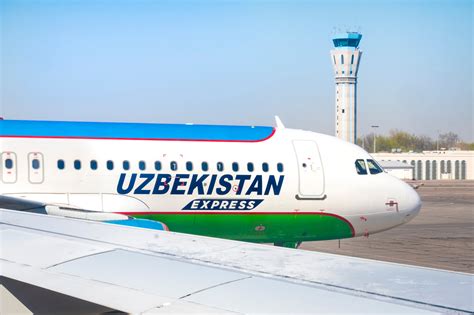 Uzbekistan Airways aircraft on the tarmac at Tashkent International Airport