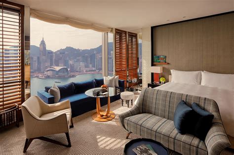 Victoria Harbour skyline view from Rosewood Hong Kong room