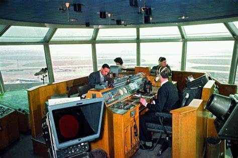 vintage 1960s air traffic control tower operators