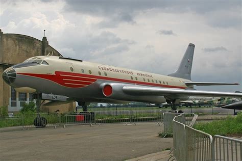 vintage Aeroflot Tu-104 jetliner on early international route
