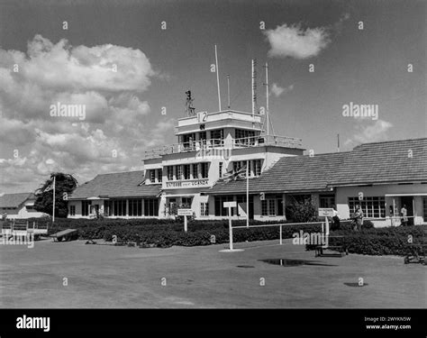 Vintage photograph of Dorval Airport terminal in the 1950s